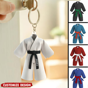 Black Belt Keychain - Personalized Gift For Karate,Jiu-Jitsu Lovers