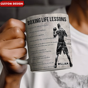 Personalized Boxing Life Lessons Mug-Gift For Boxing Lovers