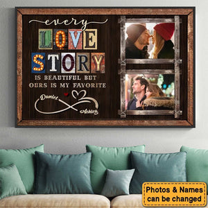 Every Love Story Is Beautiful Personalized Photo Couple Poster - Anniversary Gift For  Wife,Husband