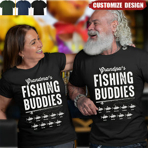 Personalized Unisex T-Shirt - Fishing Buddies Gift For Parent And Grandparent