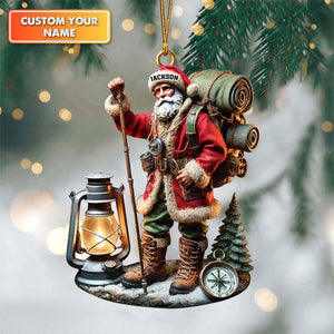 Personalized Hiking Santa Ornament-Gifts For Adventurers,Hiking Lovers-2024 New Release