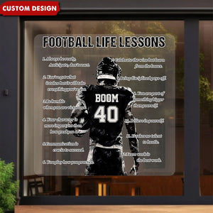 Personalized American Football Life Lessons Decal - Gift For American Football Lovers