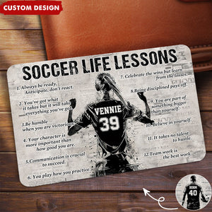 Personalized Soccer Life Lessons Wallet Card - Gift For Soccer Lovers