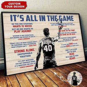 It's All In The Game - Personalized Boy Girl Volleyball Poster - Gift For Volleyball Lovers