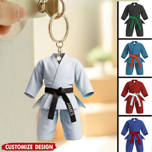 Black Belt Personalized Keychain - Gift For Karate,Jiu-Jitsu Lovers