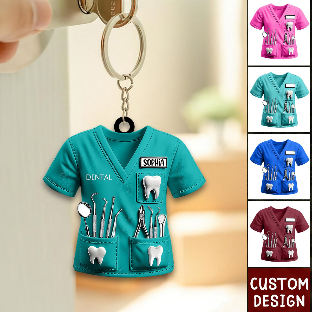 Personalized Dental Unifrom Keychain