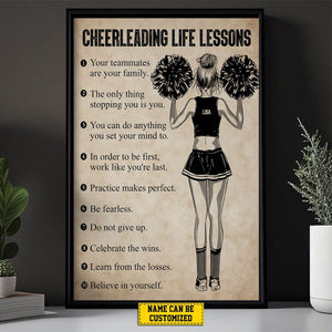 Personalized Cheerleading Life Lessons Girl Motivational  Poster-Gift For Cheerleading Lovers