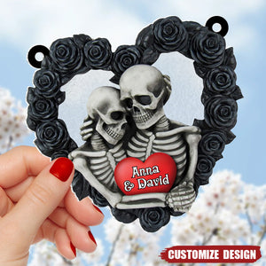 Skeleton Couple Personalized Window Hanging Suncatcher Ornament