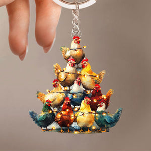 2024 New Release-Chicken Christmas Keychain-Gift for Chicken Lover