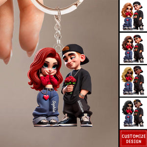 Y2K Couple-Personalized Keychain-Gift For Couple