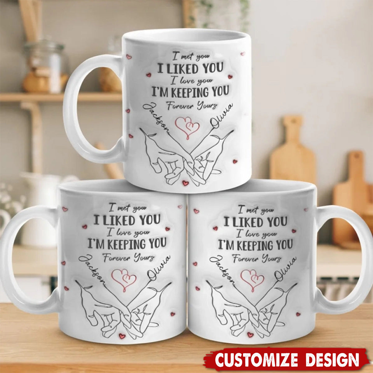 I Met You I Loved You I'm Keeping You - Couple Personalized Mug - Gift For Husband Wife, Anniversary