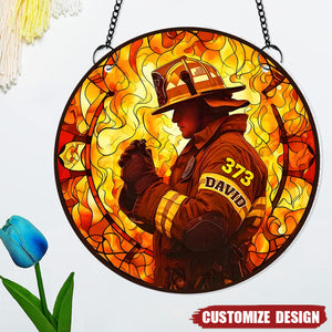 Gifts For Firefighter  - Personalized Firefighter Suncatcher Ornament