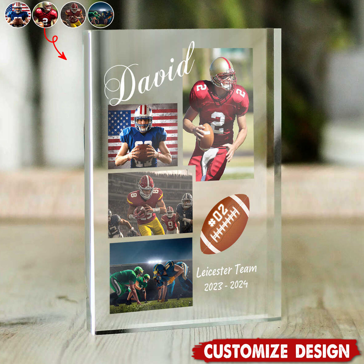 Personalized American Football Player Photo Acrylic Plaque-Gift For American Football Player