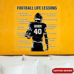 Personalized American Football Life Lessons Decal - Gift For American Football Lovers