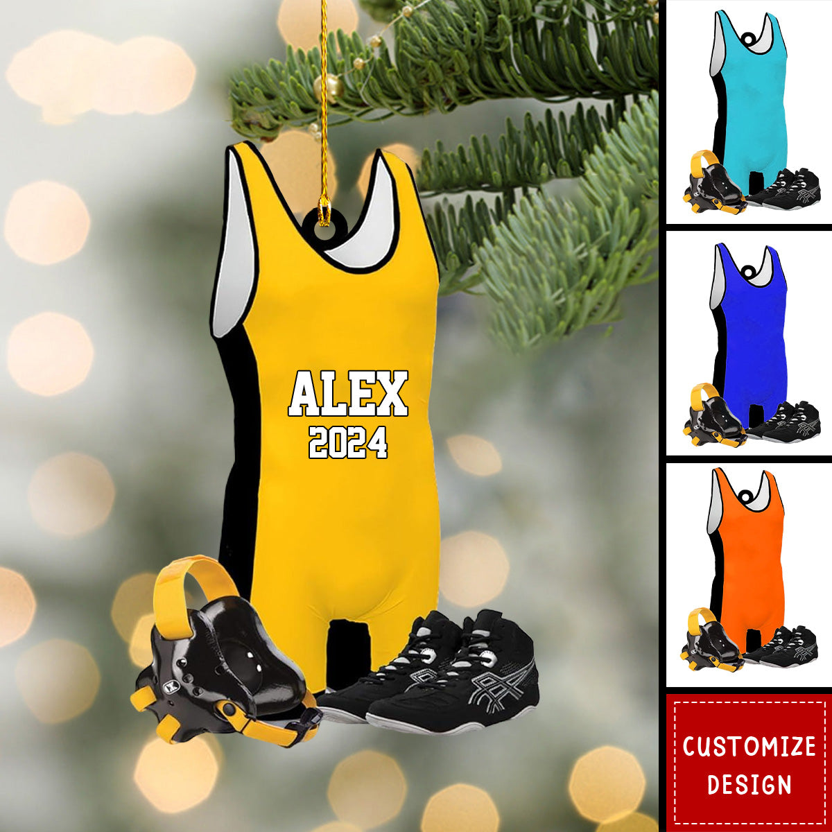 Personalized Wrestling Christmas Ornaments - 2024 New Release