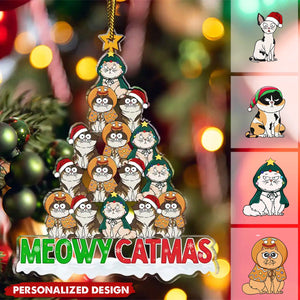 2024 New Release Meowy Catmas Funny Cartoon Cats - Personalized Acrylic Ornament