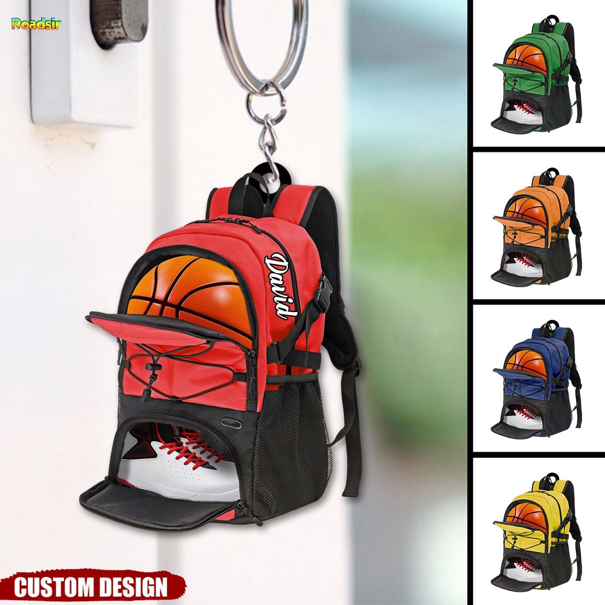 Personalized Basketball Bag Keychain, Gift for Basketball Players