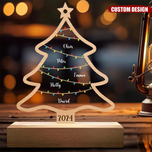 2024 New Release - Wish You A Wonderful Christmas - Personalized Acrylic LED Night Light - Gift For Family Members