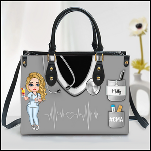 Nurse Life Pretty Doll Nurse Personalized Leather Handbag