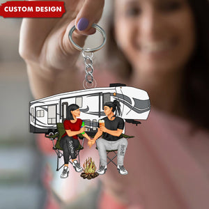 New Release-Camping Couple Making Memories One Campsite At A Time Personalized Keychain-Gift For Couple