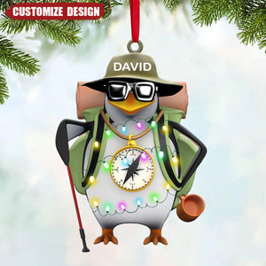 2024 New Release Hiking Penguin Personalized Christmas Ornament Gift For Hiking Lovers