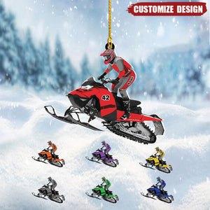 Personalized Snowmobile Acrylic Christmas Ornament - Gift For Snowmobile Lovers