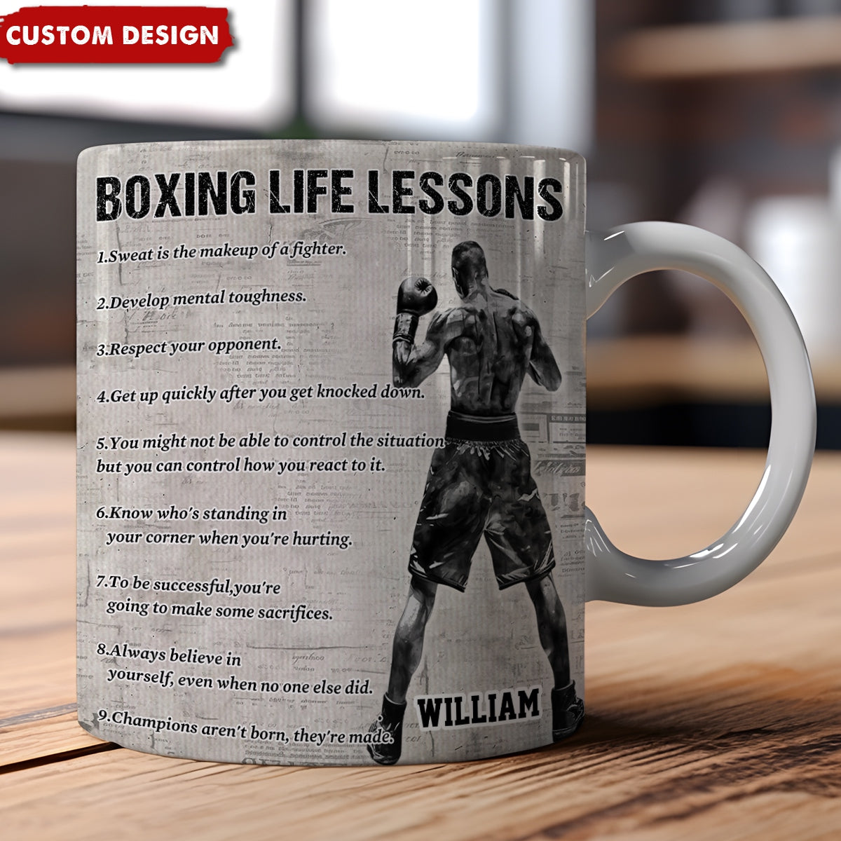 Personalized Boxing Life Lessons Mug-Gift For Boxing Lovers