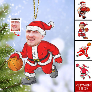 2024 New Release - Personalized Santa Claus Basketball Acrylic Ornament