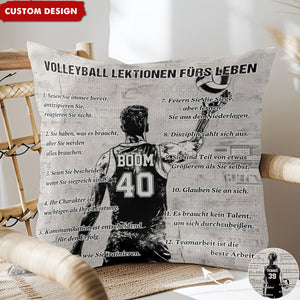 Personalisiertes Volleyball-Lebenslektionen-Kissen-Geschenk für Volleyball-Liebhaber