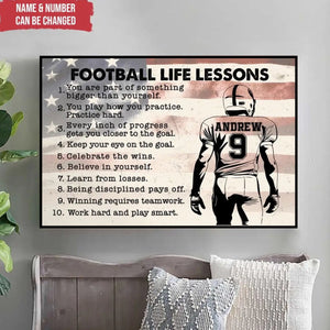 Football Life Lessons - Personalized Poster, Gift for Football Players