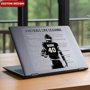 Personalized American Football Life Lessons Decal - Gift For American Football Lovers