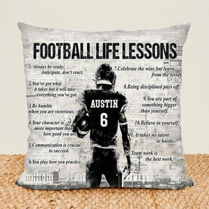 Personalized American Football Life Lessons Pillow-Gift For American Football Lovers