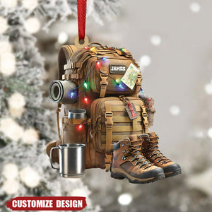 Personalized Hiking Backpack Acrylic Ornament - Gift For Hiking Lovers - 2024 New Release