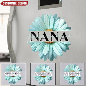 Mom Grandma Flower Daisy Color And Kids Personalized Decal Sticker