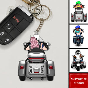 Personalized Motorcycle Lovers For Couples Acrylic Keychain-Gift For Motorcycle Lovers