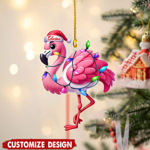 Personalized Flamingo Ornament-Gift for Flamingo Lover-2024 New Release