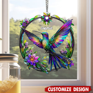 Personalized Beatiful Hummingbird Suncatcher Ornament , Gift For Bird Lovers