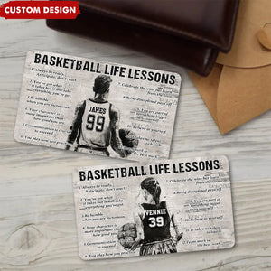 Personalized Basketball Life Lessons Wallet Card - Gift For Basketball Lovers