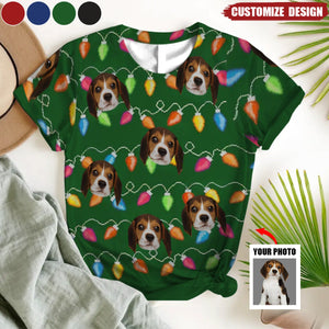 2024 New Release It's The Most Beautiful Time Of The Year - Dog & Cat Personalized Photo All Short Sleeve Sweater