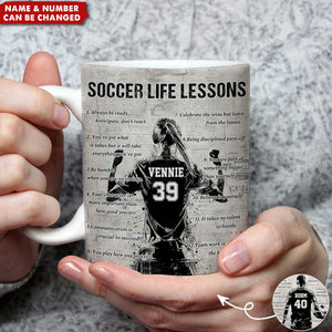 Personalized Soccer Life Lessons Mug - Great Gift For Soccer Lovers