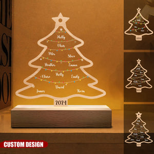 2024 New Release - Wish You A Wonderful Christmas - Personalized Acrylic LED Night Light - Gift For Family Members