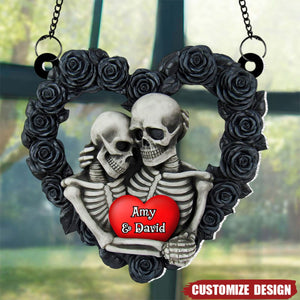 Skeleton Couple Personalized Window Hanging Suncatcher Ornament