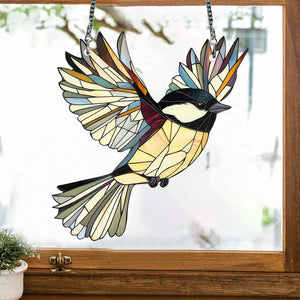 Chickadee Window Hanging Suncatcher Ornament Gift For Bird Lovers