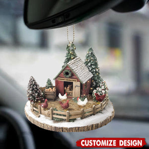 Personalized Dreamy Chicken Farm Car Ornament-Gifts For Chicken Lovers