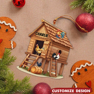 Personalized Chicken Coop Christmas Ornament-Gift for Chicken Lovers-2024 New Release