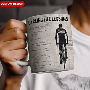 Personalized Cycling Life Lessons Mug-Gift For Cycling Lovers