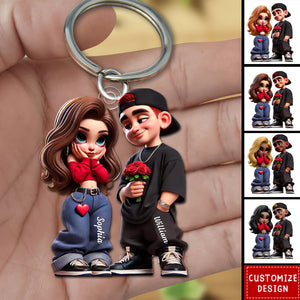 Y2K Couple-Personalized Keychain-Gift For Couple