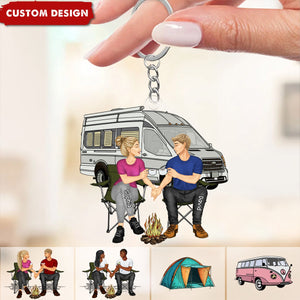 New Release-Camping Couple Making Memories One Campsite At A Time Personalized Keychain-Gift For Couple