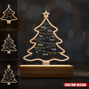 2024 New Release - Wish You A Wonderful Christmas - Personalized Acrylic LED Night Light - Gift For Family Members