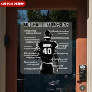 Personalized American Football Life Lessons Decal - Gift For American Football Lovers